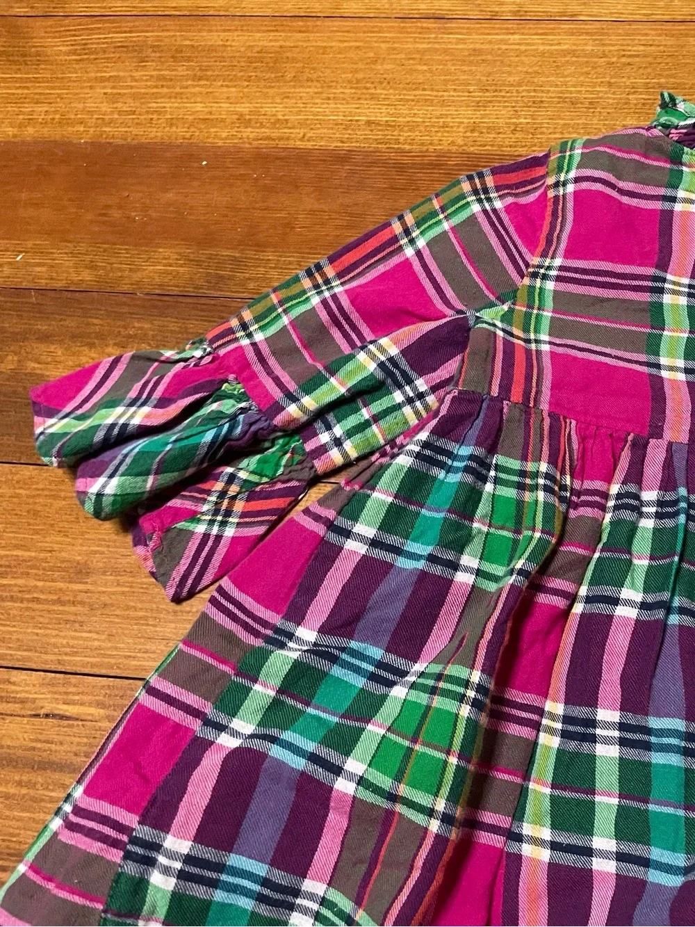 Ralph Lauren Pink and Green Plaid Ruffle Dress Size 24 Months